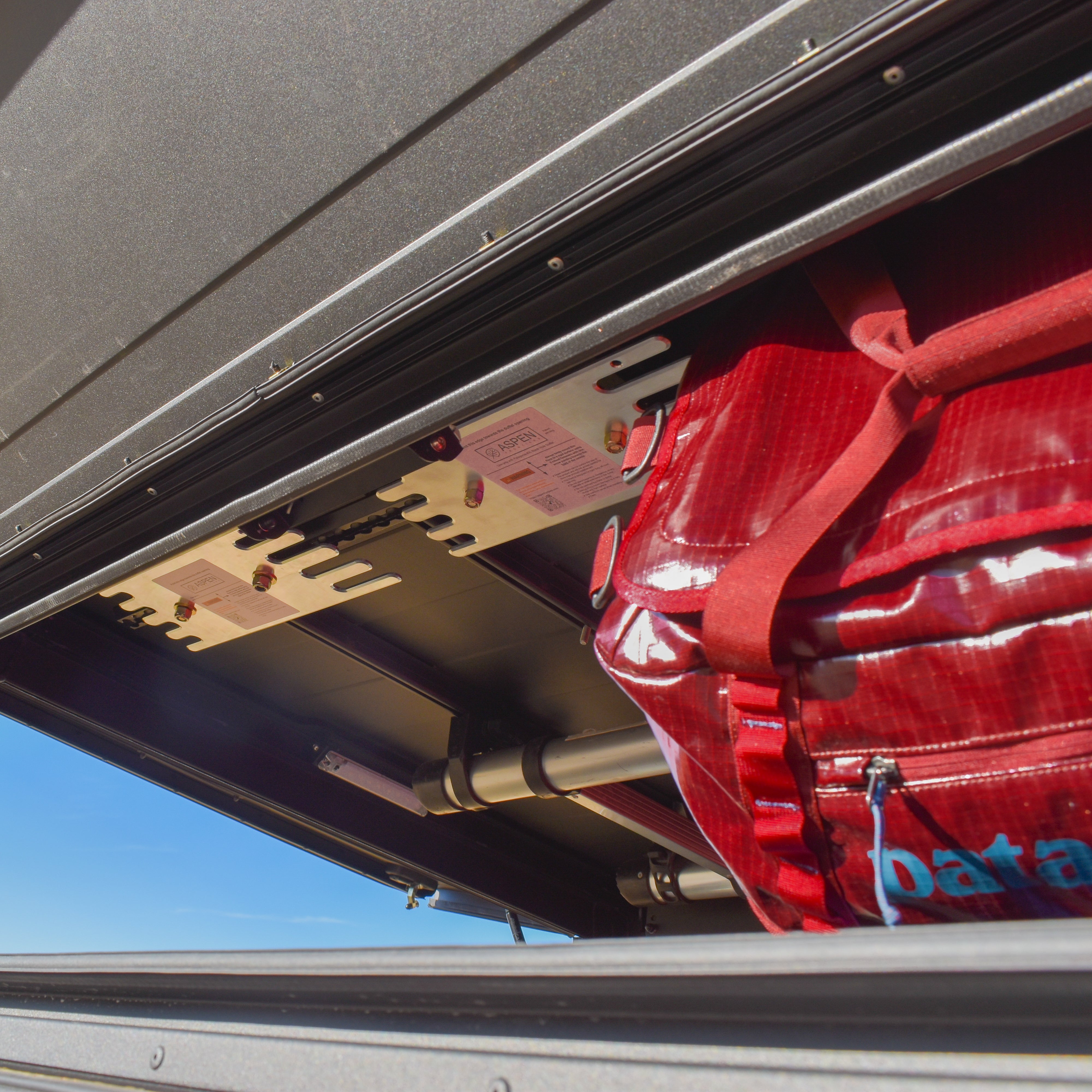 LoftLockers and Install kit for Alu-Cab accessories for organizing duffel bags