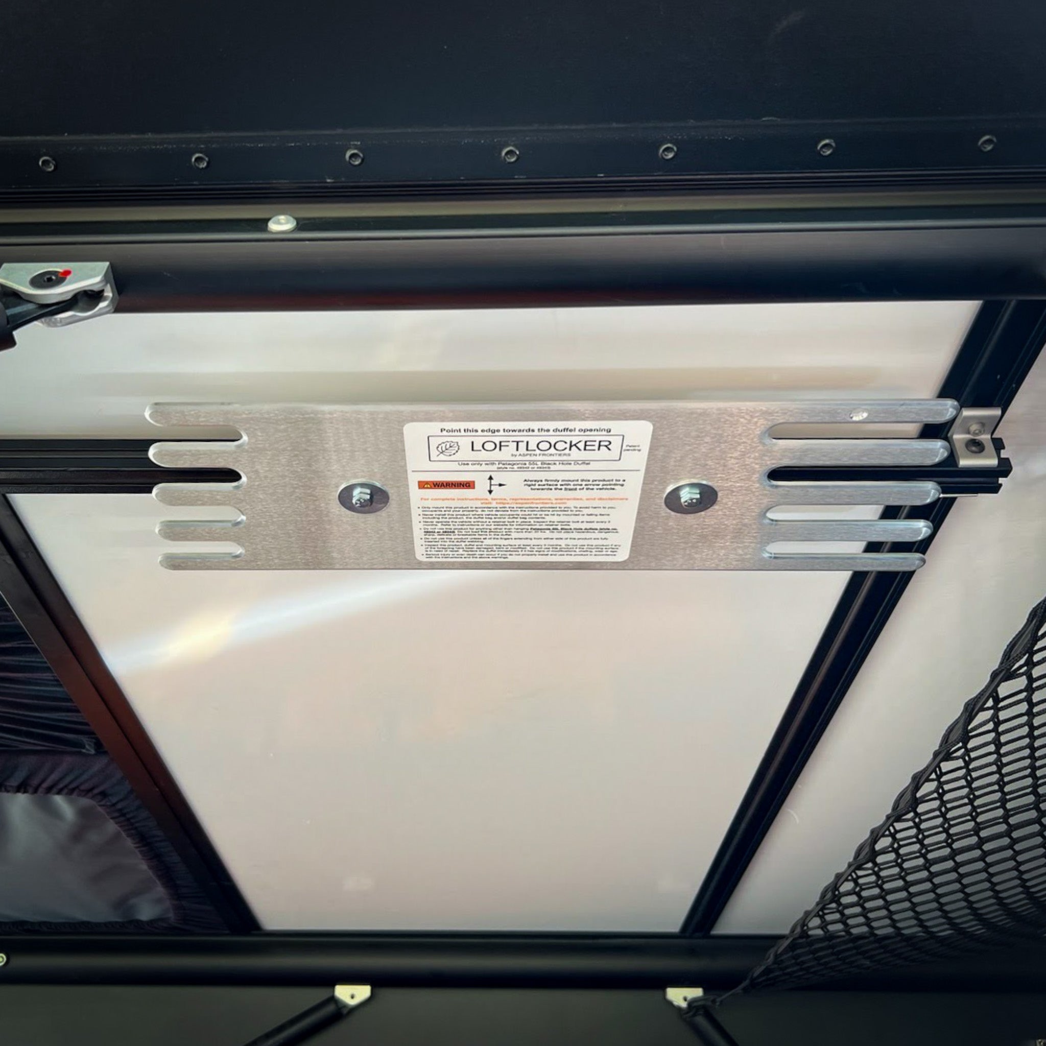 LoftLocker install kit for Go Fast Camper accessories to hang duffels