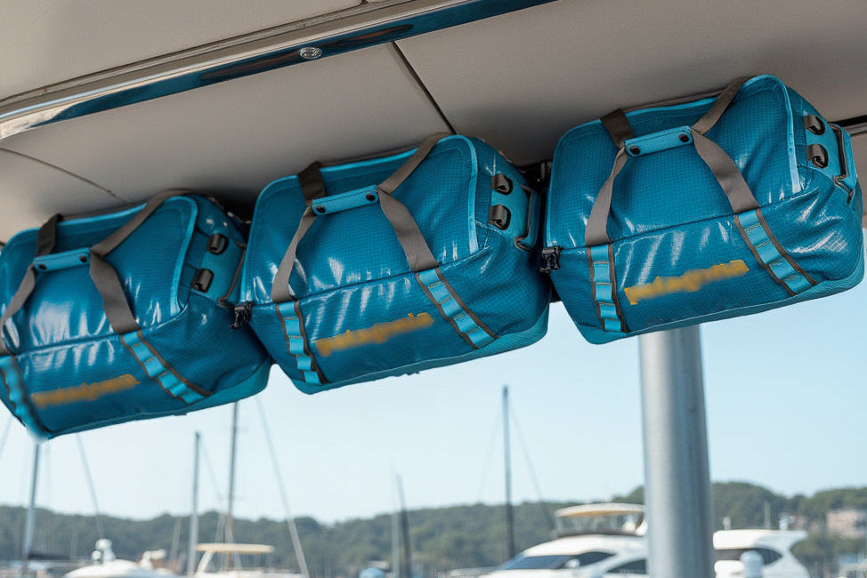 LoftLockers turn duffels into new storage on a boat