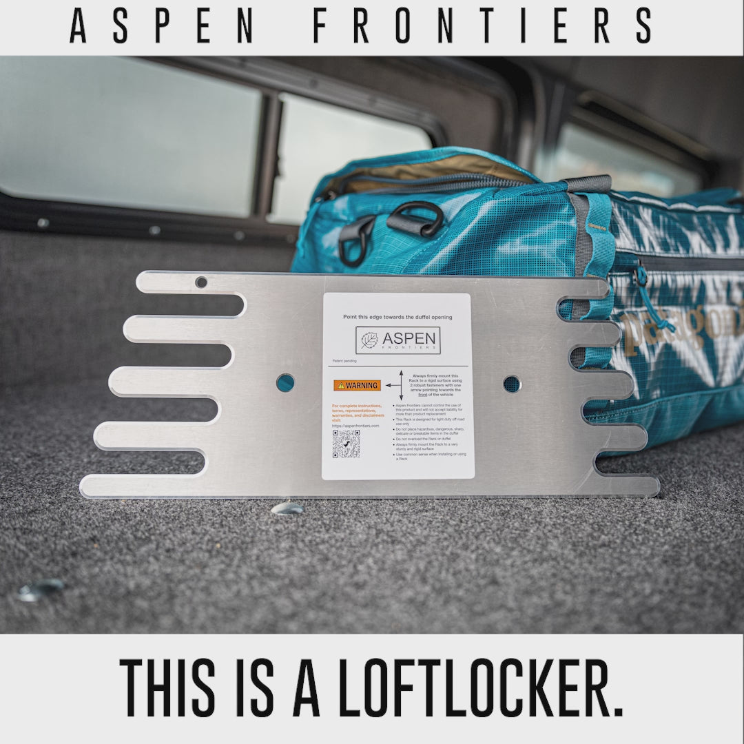 Video showing how LoftLockers Install baggage in a van for easy storage.