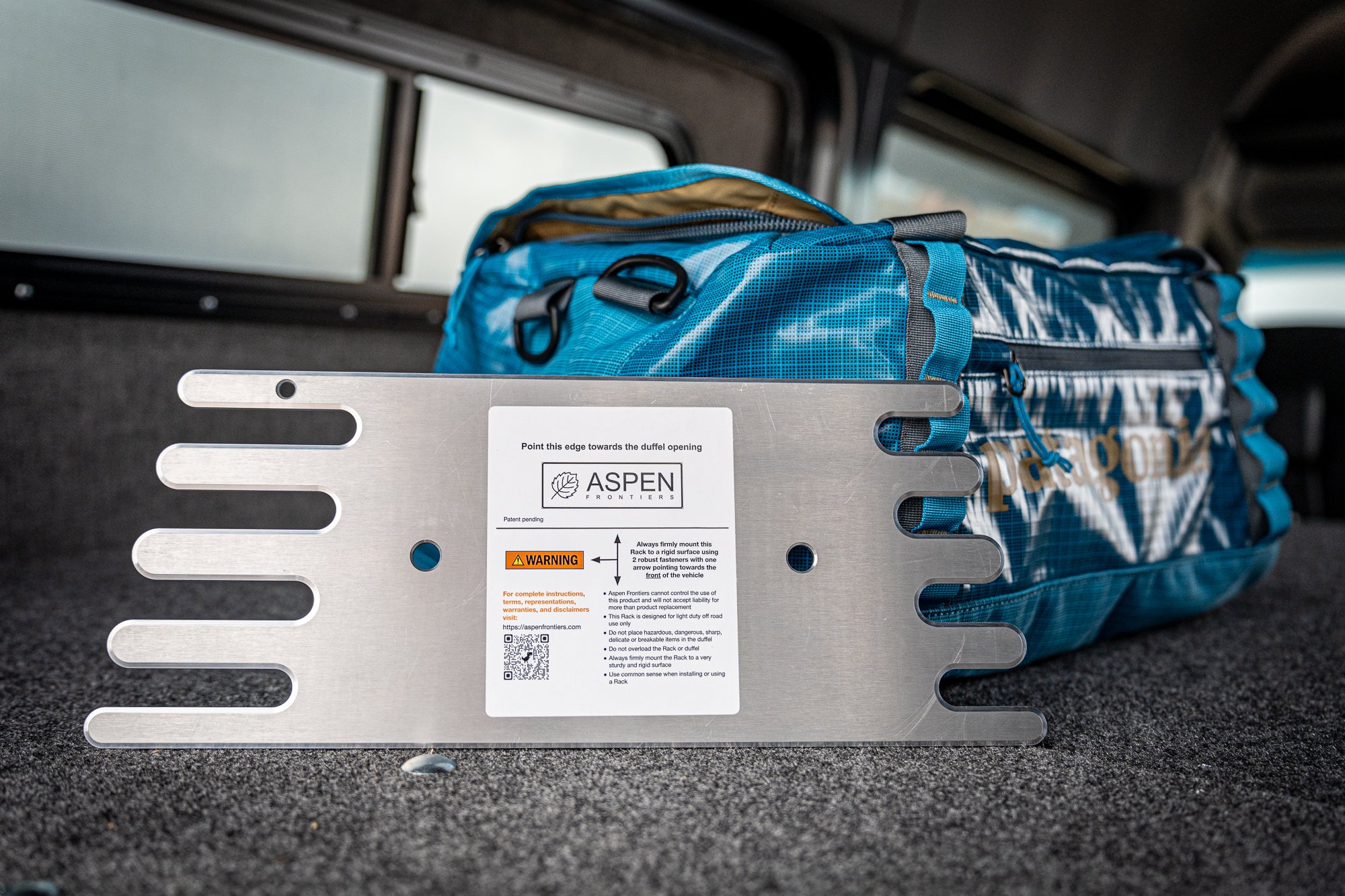 LoftLockers (compatible with Patagonia duffels) are duffel hooks for vans, truck toppers and overland camper shells.  