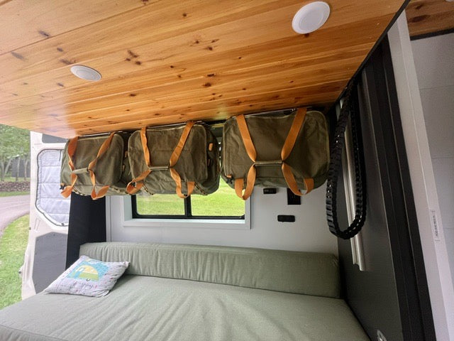 boat cabinets can be created by hanging duffels with LoftLockers