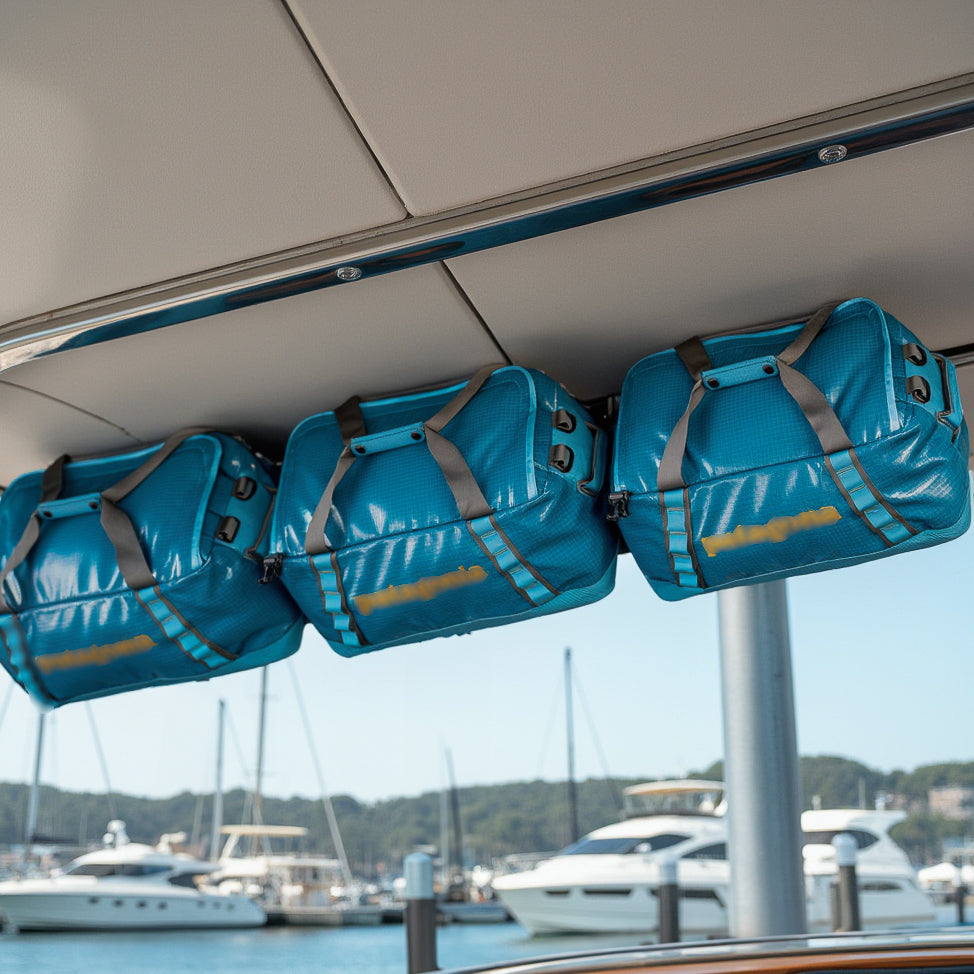 LoftLockers turn duffels into new storage on a boat